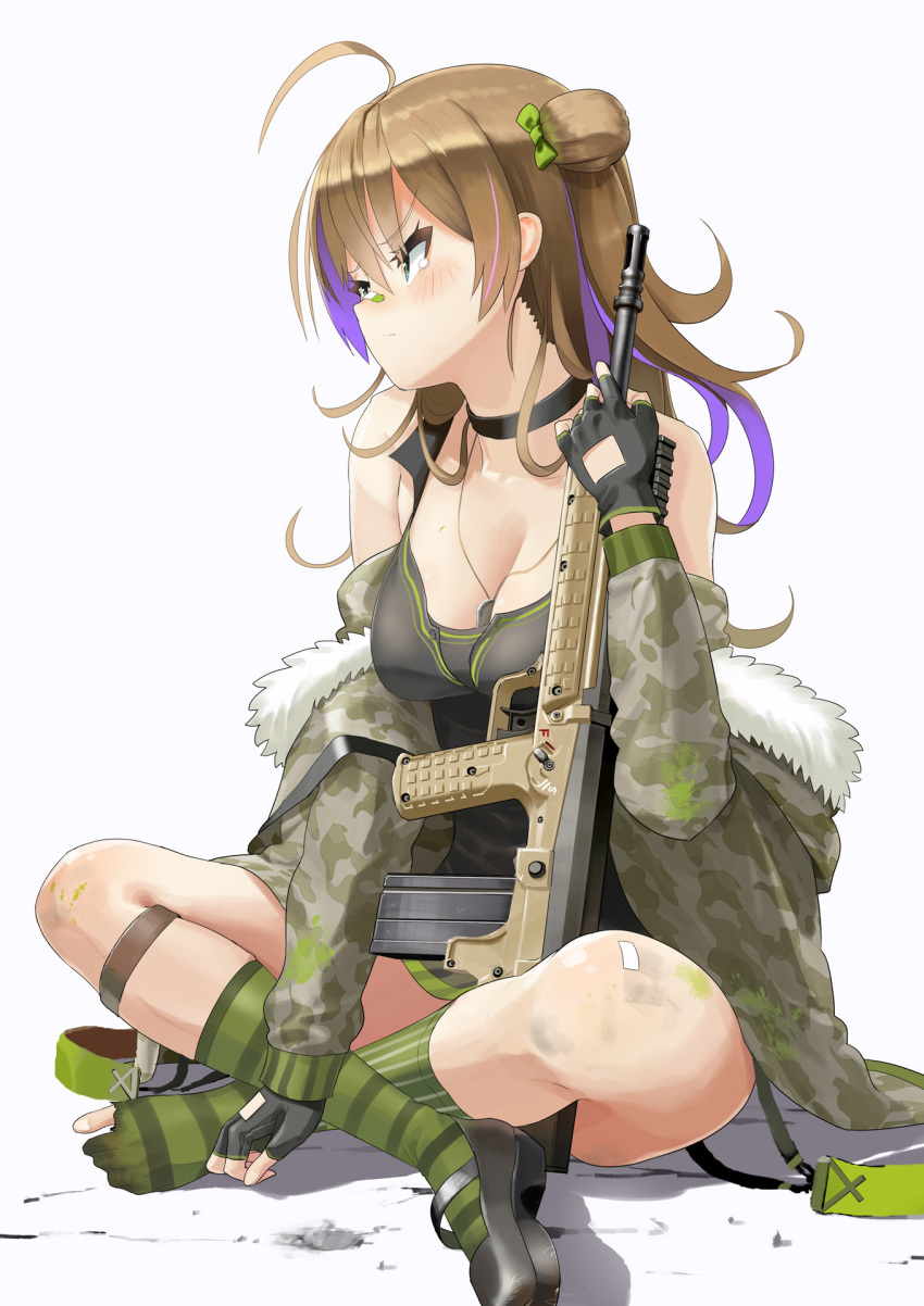 autism_wanderer cleavage girls_frontline gun rfb_(girls_frontline) uniform