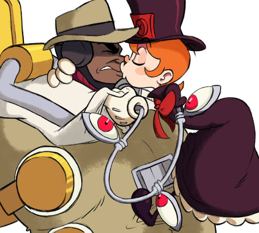 age_difference big_band duo dushon female forced forced_kiss hi_res human kiss_on_lips kissing male male/female mammal not_furry peacock_(skullgirls) skullgirls