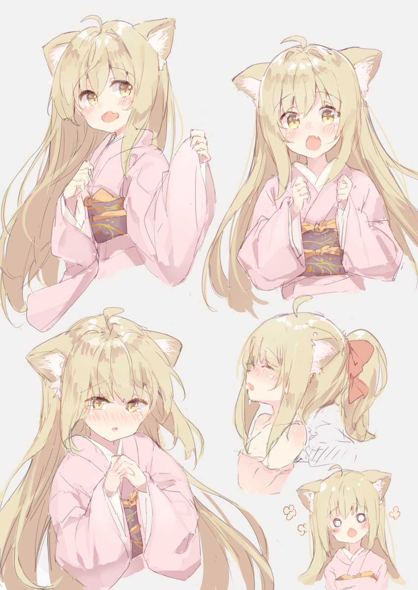 animal_ears kimono konohana_kitan makiss012_ak nekomimi yuzu_(konohana_kitan)