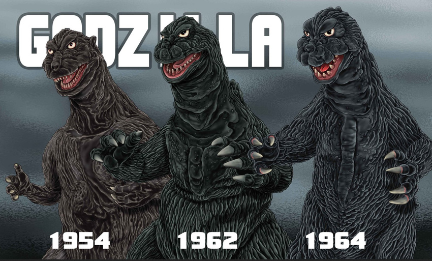 daikaiju dinosaur giant_monster godzilla godzilla_(series) incarnations kaiju kaijuu monster multiple_persona mutant number numbers toho_(film_company)