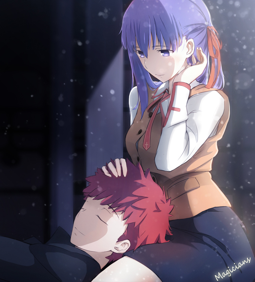 emiya_shirou fate/stay_night fate/stay_night_heaven's_feel magicians matou_sakura seifuku