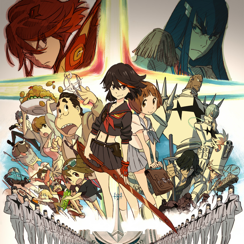 disc_cover gamagoori_ira guts_(kill_la_kill) inumuta_houka jakuzure_nonon kill_la_kill kiryuuin_satsuki mankanshoku_barazou mankanshoku_mako mankanshoku_matarou mankanshoku_sukuyo matoi_ryuuko megane mikisugi_aikurou sanageyama_uzu seifuku senketsu suwa_soudai tagme