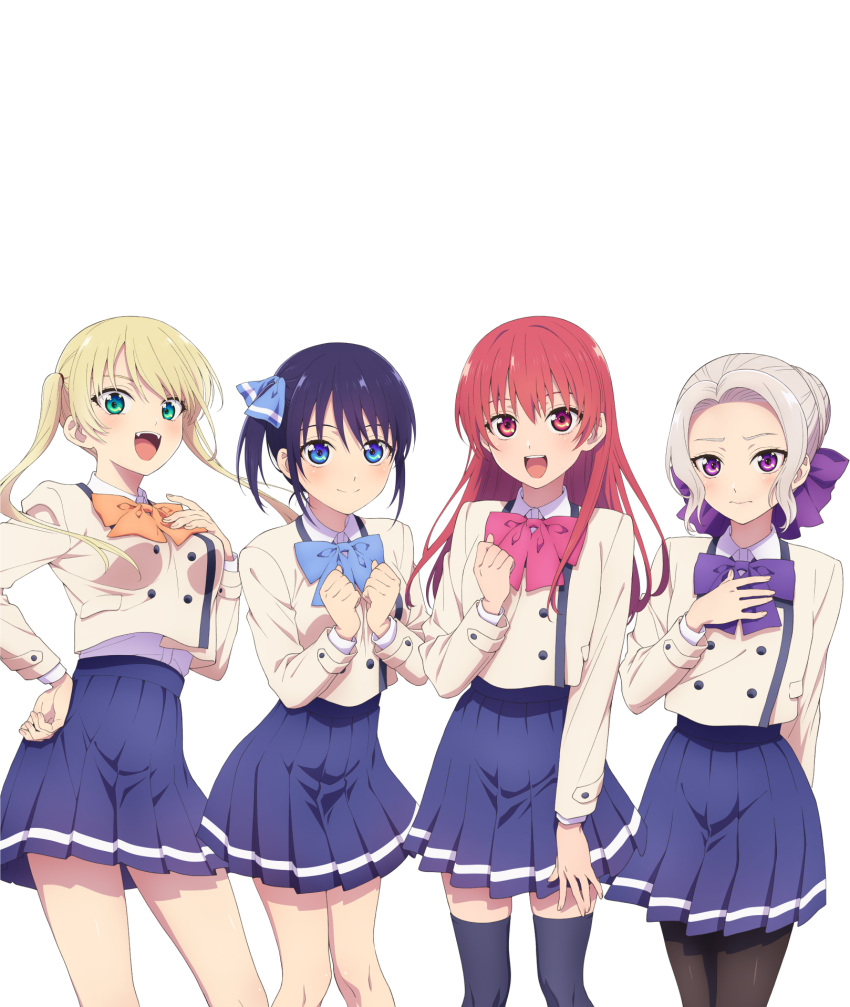 hoshizaki_rika kanojo_mo_kanojo kiryuu_shino minase_nagisa pantyhose saki_saki seifuku tagme thighhighs