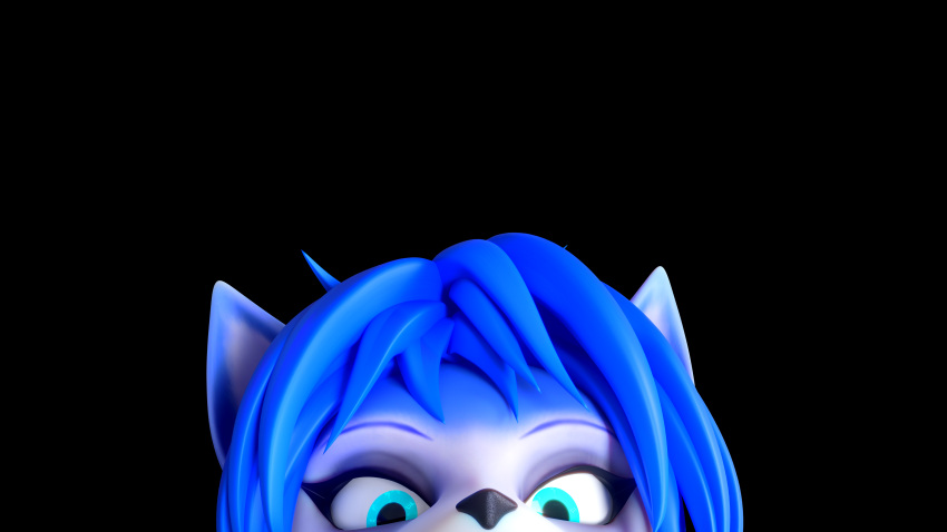 16:9 3d_(artwork) 4k absurd_res anthro blue_hair canid canine digital_media_(artwork) female fox fur hair hi_res krystal_(star_fox) light looking_at_viewer low-angle_view mammal nintendo portrait selfie severalbaps simple_background solo star_fox warfare_krystal warfare_machine white_body white_fur widescreen