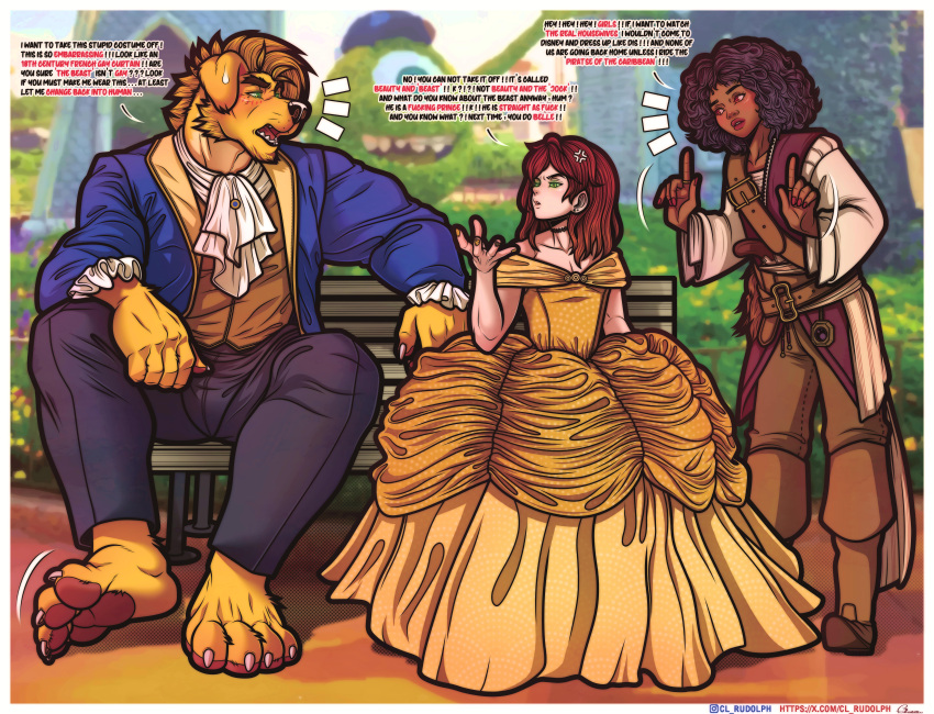 absurd_res anthro beast_(disney) beauty_and_the_beast belle_(beauty_and_the_beast) canid canine canis cl.rudolph clothing disney dolan_rudolph_wade dress female garth_mentzel_monroe hi_res human jack_sparrow loretta male mammal muscular mythological_canine mythological_creature mythology pirates_of_the_caribbean suit superabsurd_res were werecanid werecanine werewolf wolf