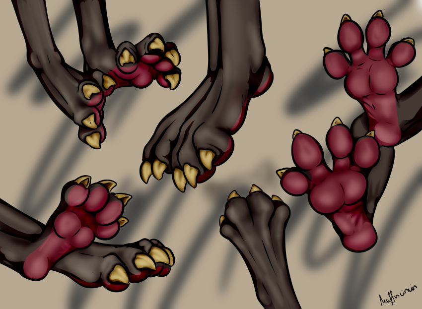 absurd_res bare black claws feet felid feline foot_fetish hi_res invalid_tag mammal muffinvinvin pantherine paws soles toes tops