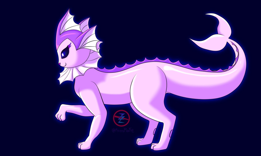 eeveelution female feral frizzmake generation_1_pokemon hi_res nintendo pokemon pokemon_(species) shiny_pokemon solo tail vaporeon