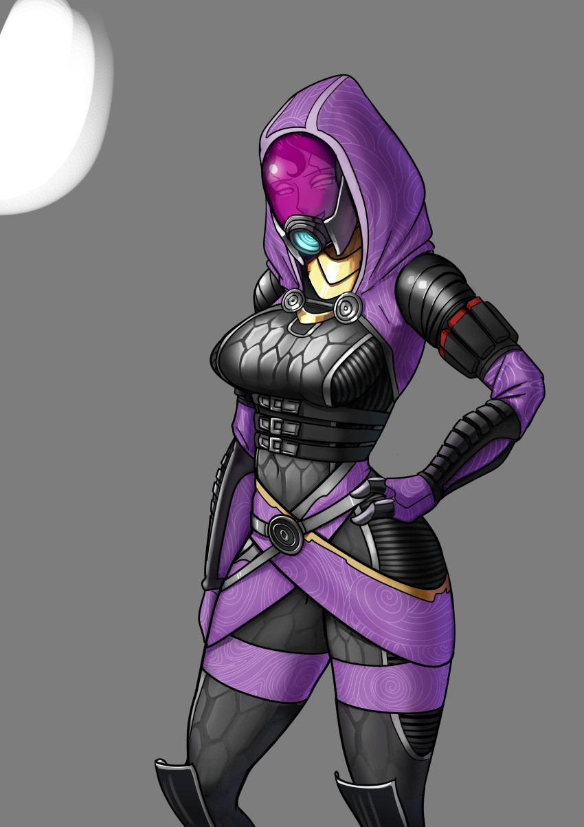 alien_girl alternate_version_available bathsalts1 bodysuit helmet hood looking_at_viewer mask mass_effect quarian skintight_bodysuit tali'zorah_nar_rayya thick_thighs wide_hips