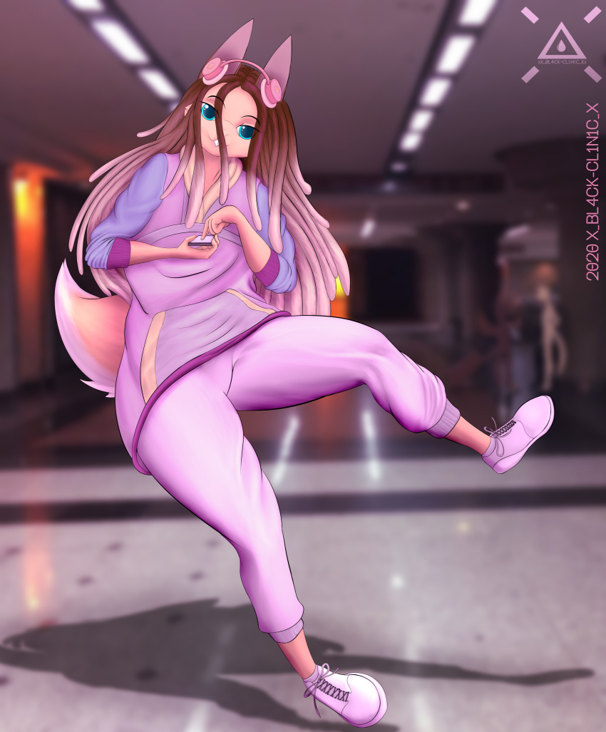 absurd_res anthro bl4ck-cl1n1c blue_eyes bomfunks_mcs cellphone dancing dreadlocks electronics female freestyle hi_res lagomorph leporid mammal phone rabbit solo station