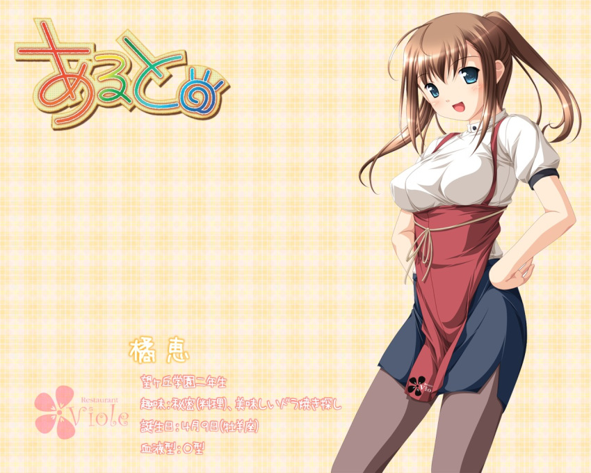 aruto blue_eyes brown_hair pantyhose purple_software tachibana_megumi