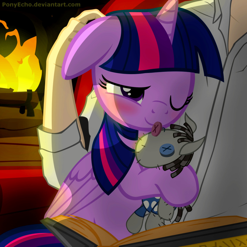 1:1 2015 alicorn blush book clothing cuddling daww digital_media_(artwork) doll duo ear_scratch ears_down equid equine faceless_character faceless_male female feral fire fireplace floppy_ears friendship_is_magic fur hair hasbro hi_res holding_doll holding_object horn horse hug human love male male/female mammal multicolored_hair my_little_pony mythological_creature mythological_equine mythology on_lap on_model one_eye_closed petting pivoted_ears plushie pony ponyecho purple_body purple_fur quadruped reading scratching scratching_ear shirt sitting_on_lap smartypants_(mlp) smile topwear twilight_sparkle_(mlp) wings wink