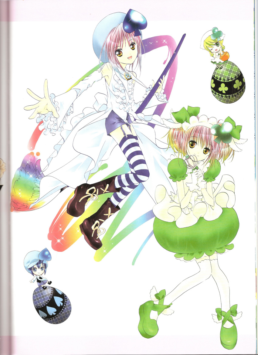 amulet_clover amulet_spade binding_discoloration dress hinamori_amu miki peach-pit shugo_chara suu thigh-highs