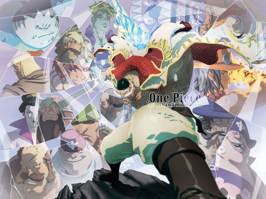 bandana beard black_hair blamenco blenheim blonde_hair blue_fire blue_skin brown_hair chamba cigar clenched_hand curiel dreadlocks edward_newgate everyone facial_hair fighting_stance fire fist flower_sword_vista fossa gills hairlocs haruta_(one_piece) hat headphones helmet izou_(one_piece) jeffrey_cruz jewelry jolly_roger jozu kingdew male male_focus marco monster_boy moustache multiple_boys muscle namur necklace one_piece orange_hair pirate pirate_hat pompadour portgas_d_ace rakuyou scar smile smiley_face speed_jiru tattoo thatch top_hat topless white_hair whitebeard_pirates