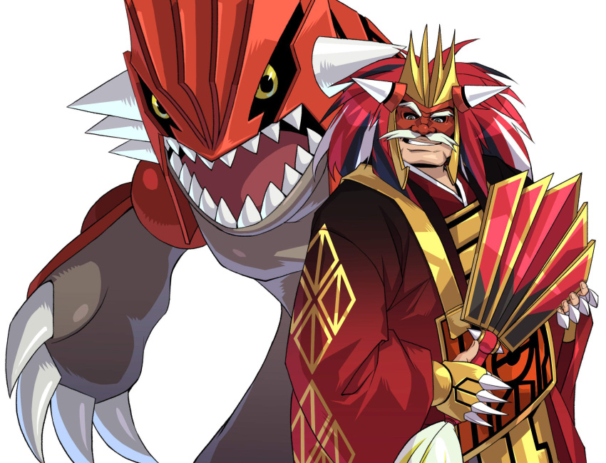 groudon highres male male_focus official_art old pokemon pokemon_+_nobunaga_no_yabou takeda_shingen