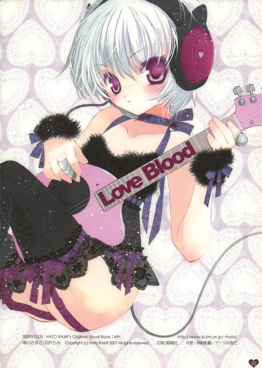 guitar hato_no_tamago headphones love_blood rami thighhighs