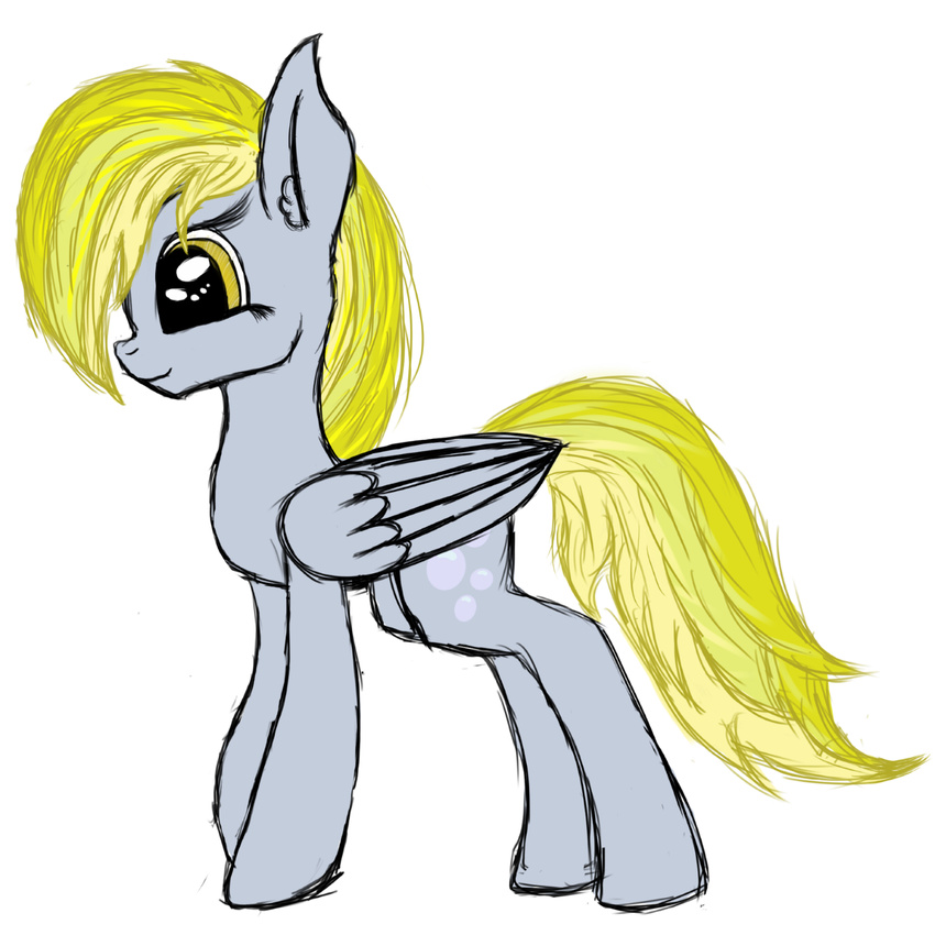 1:1 2017 big_wings blonde_hair bubble cutie_mark derpy_hooves ditzy drawing equid equine female feral friendship_is_magic hair hasbro hi_res mammal my_little_pony mythological_creature mythological_equine mythology pegasus smile solo theskif wings yellow_eyes