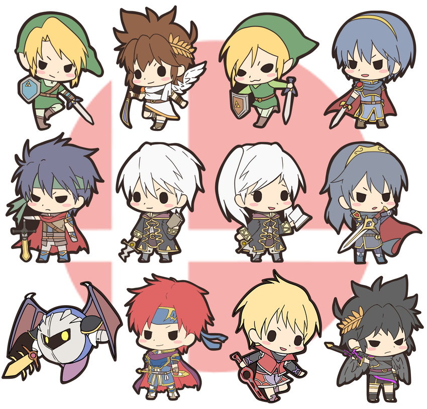 armor bad_id bad_pixiv_id black_hair blonde_hair blue_eyes blue_hair blush book cape chibi dark_pit falchion_(fire_emblem) fire_emblem fire_emblem:_mystery_of_the_emblem fire_emblem:_path_of_radiance fire_emblem:_radiant_dawn fire_emblem:_the_binding_blade fire_emblem_awakening galaxia_(sword) green_tunic hat headband holding holding_book holding_shield holding_sword holding_weapon hood ike_(fire_emblem) kid_icarus kirby_(series) koineko_(aph0310) link long_hair lucina_(fire_emblem) marth_(fire_emblem) master_sword meta_knight monado open_book phrygian_cap pit_(kid_icarus) ragnell red_eyes red_hair robin_(female)_(fire_emblem) robin_(fire_emblem) robin_(male)_(fire_emblem) roy_(fire_emblem) shield short_hair shulk_(xenoblade) super_smash_bros. sword the_legend_of_zelda the_legend_of_zelda:_the_wind_waker the_legend_of_zelda:_twilight_princess tiara toon_link tunic weapon white_hair wings xenoblade_chronicles_(series) xenoblade_chronicles_1