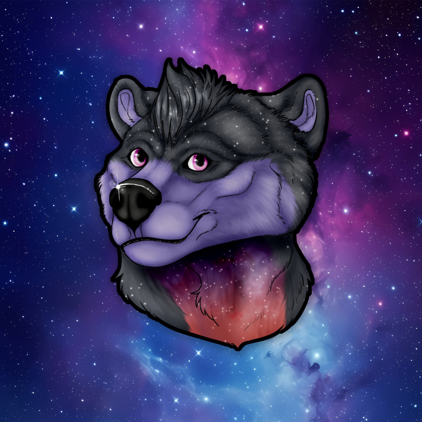 anthro badge bear bust_portrait cosmo hi_res male mammal portrait solo space star zhekathewolf