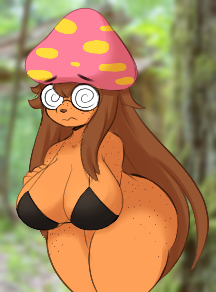 bikini clothing eyewear female generation_1_pokemon glasses hi_res i_am_kat95 nintendo parasect pokemon pokemon_(species) swimwear two-piece_swimsuit