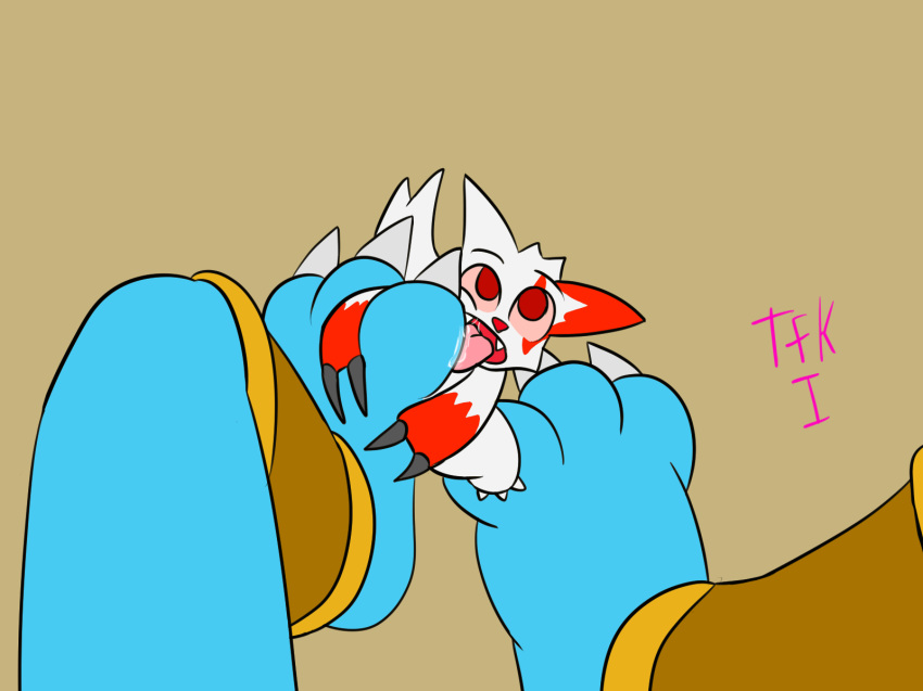 3_toes 4:3 bodily_fluids claws dragon duo feet foot_fetish foot_lick foot_play generation_3_pokemon hi_res licking macro male micro mythological_creature mythological_scalie mythology nintendo paws pokemon pokemon_(species) saliva scalie signature theyiff toe_claws toe_lick toes tongue tongue_out zangoose