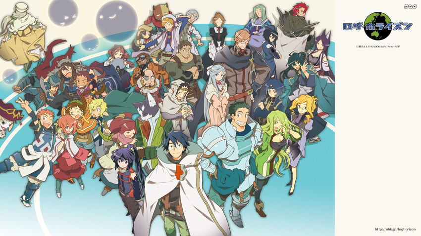 6+boys 6+girls akaneya_ichimonjinosuke akatsuki_(log_horizon) armor blonde_hair blue_eyes blue_hair braid brown_eyes brown_hair cape characin crusty_(log_horizon) darielle dress glasses gloves hara_kazuhiro henrietta_(log_horizon) highres isaac_(log_horizon) isuzu_(log_horizon) log_horizon long_hair lunderhaus_cord marielle_(log_horizon) michitaka_(log_horizon) minori_(log_horizon) multiple_boys multiple_girls naotsugu_(log_horizon) nazuna_(log_horizon) nureha_(log_horizon) nyanta_(log_horizon) official_art official_wallpaper ponytail purple_hair re_gan reinesia_el_arte_cowen rikopin_(log_horizon) roderick_(log_horizon) serara_(log_horizon) shiroe_(log_horizon) short_hair shouryuu_(log_horizon) silver_hair soujirou_seta takayama_misa touya_(log_horizon) woodstock_w