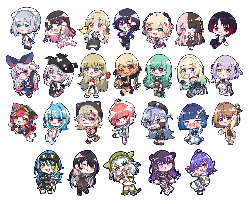 6+girls :< :3 :d :o @_@ absurdres ahoge aizawa_ema aizawa_ema_(1st_costume) animal animal_ear_hairband animal_ear_headwear animal_ear_hood animal_ears aotsuki_remia arm_behind_back arm_support arm_up arms_up asumi_sena asymmetrical_clothes asymmetrical_footwear badge bandaid bandaid_on_knee bandaid_on_leg bandaid_on_thigh beret bird bird_on_hand black_bow black_dress black_footwear black_gloves black_hair black_hairband black_hat black_jacket black_leggings black_necktie black_outline black_ribbon black_shirt black_shorts black_skirt black_sleeves black_socks black_thighhighs blonde_hair blue_dress blue_eyes blue_footwear blue_hair blue_hoodie blue_skirt blush bone_hair_ornament bow bowtie braid bread bread_slice brown_bow brown_bowtie brown_footwear brown_hair brown_skirt brown_sweater button_badge cat_tail cattleya_regina_games chibi chibi_only chopsticks claw_pose closed_eyes closed_mouth collared_shirt collared_shrug colored_inner_hair commentary_request criss-cross_halter crop_top cropped_jacket cropped_shirt cross cross_earrings crossed_bangs crying cup dark-skinned_female dark_skin demon_tail detached_sleeves dorsiflexion double-parted_bangs double_bun double_v drawstring dress earrings everyone fake_animal_ears fang_out fast_food feline fishnet_pantyhose fishnet_thighhighs fishnets floating_earring flower food food_in_mouth french_fries full_body furrowed_brow garter_straps ghost_hair_ornament gingham_skirt gloves goggles goggles_on_head gradient_hair green_eyes green_footwear green_hair green_hat green_shirt green_shorts green_tail grey_footwear grey_hair grey_overalls grey_pants grey_ribbon grey_shirt grey_skirt hair_between_eyes hair_bun hair_flower hair_intakes hair_ornament hair_ribbon hairband hairbow hairclip halterneck hanabusa_lisa hanabusa_lisa_(1st_costume) hand_on_headphones hand_on_own_face hand_to_own_mouth hand_up hat hat_ornament head_tilt headphones headphones_around_neck headset heart heart_hair_ornament heart_hands heart_in_heart_hands high_collar highres holding holding_animal holding_cat holding_chopsticks holding_cup holding_food holding_stuffed_toy hood hood_up hoodie ichinose_uruha ichinose_uruha_(4th_costume) index_finger_raised invisible_chair iris_black_games jacket jewelry jisaki_jira jumping kaga_nazuna kaga_sumire kaminari_qpi kaminari_qpi_(3rd_costume) kisaragi_ren_(vtuber) kogara_toto komori_met komori_met_(5th_costume) kuroha_arya kurumi_noah kurumi_noah_(1st_costume) leg_up leggings light_brown_hair long_hair long_sleeves looking_at_animal loose_socks lupinus_virtual_games medium_hair midriff midriff_peek mikure_narin mismatched_footwear mouth_hold multicolored_hair multicolored_shirt multiple_girls multiple_tails neckerchief necktie nekota_tsuna nekota_tsuna_(1st_costume) noodles oerba_yun_fang off_shoulder one_eye_closed one_side_up open_clothes open_jacket open_mouth orange_eyes orange_hair orange_jacket orange_ribbon outline outstretched_arm outstretched_arms outstretched_leg overall_shorts overalls paint_splatter pants pantyhose parted_bangs partially_fingerless_gloves partially_unzipped patipafu paw_pose pearl_hair_ornament pink_dress pink_eyes pink_footwear pink_hair pink_jacket pleated_skirt print_shirt purple_eyes purple_hair purple_socks rabbit_hair_ornament red_eyes red_footwear red_hair ribbon running see-through see-through_dress see-through_midriff see-through_skirt seiza sendo_yuuhi sharp_teeth shinomiya_runa shinomiya_runa_(1st_costume) shiranami_ramune shiranami_ramune_(1st_costume) shirt short_hair short_twintails shorts shrug_(clothing) simple_background single_detached_legging single_glove single_hair_intake single_hair_ring single_leg_pantyhose single_off_shoulder single_pantsleg single_thighhigh sitting skirt skull_hat_ornament sleeveless sleeveless_dress sleeveless_shirt smile socks solari_riko split-color_clothes split-color_hair standing standing_on_one_leg star_(symbol) star_hair_ornament streaked_hair striped_clothes striped_thighhighs stuffed_animal stuffed_toy sweater swept_bangs tachibana_hinano_(1st_costume) tachibana_hinano_(vtuber) tag tail tail_raised teeth thighhighs tied_drawstring toast toast_in_mouth toes_up tosaki_mimi tosaki_mimi_(1st_costume) triangle_hair_ornament tsumugi_kokage turn_pale twintails two-tone_hair two_side_up v v-shaped_eyebrows v_over_eye very_long_hair virtual_youtuber vspo! vspo!_en wariza wavy_mouth white_background white_dress white_flower white_footwear white_garter_straps white_hair white_hat white_jacket white_neckerchief white_pants white_shirt white_shrug white_skirt white_sleeves white_socks white_thighhighs wolf_cut x_hair_ornament yakumo_beni yakumo_beni_(1st_costume) yano_kuromu yellow_eyes yellow_jacket yellow_socks yumeno_akari