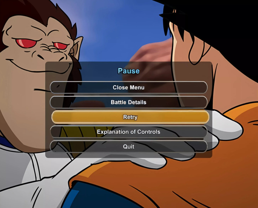 2024 5_fingers akakichi_no_eleven_redraw anthro armor black_hair clothed clothing desert detailed_background dragon_ball dragon_ball_sparking_zero dragon_ball_z duo english_text fangs fingers gloves goku hair handwear hi_res human humor male mammal meme menu_screen oozaru outside primate red_eyes saiyan teeth text vegeta video_game_reference white_clothing white_gloves white_handwear zafigaska