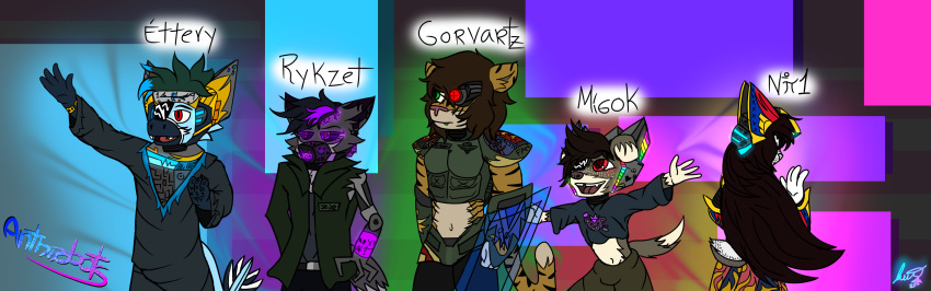 2019 4_fingers absurd_res android angel_dragon anthro anthrobots biomechanical blaki_raiper canid canine canis clothed clothing cybernetics cyborg detained digital_media_(artwork) domestic_dog dragon ettery_(anthrobots) felid feline female fingers fox fully_clothed gorvartz_(anthrobots) group hair hi_res kiotany_(anthrobots) long_hair lynx machine male mammal migok_(anthrobots) mythological_creature mythological_scalie mythology pantherine partially_clothed raised_arm robot rykzet_(anthrobots) scalie signature simple_background standing text tiger young young_anthro