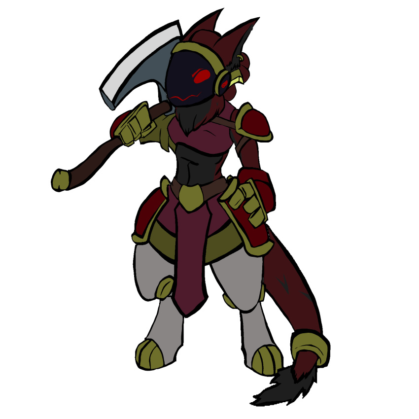 1:1 absurd_res alpha_channel anthro armor axe biohound fan_character female freya gladiator gold_ring hi_res machine protogen protogen_visor red_eyes solo warrior worldbuilding