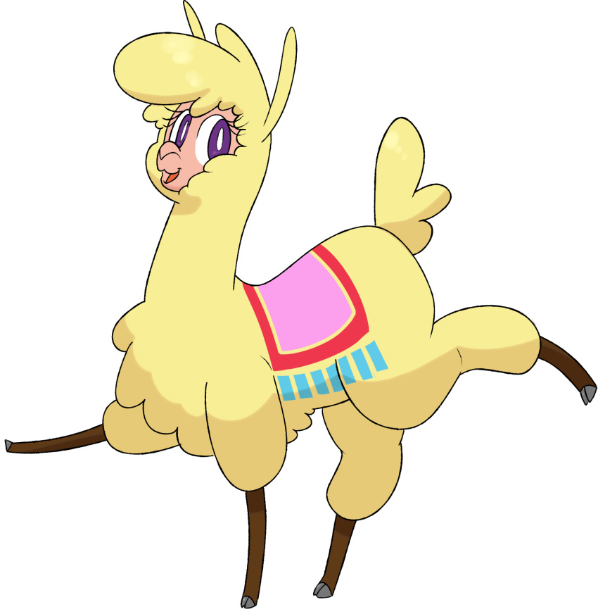 alpaca alpha_channel camelid cloven_hooves female feral fluffy fur fur_markings hi_res hitsuji hooves mammal markings nintendo paprika_paca_(tfh) pokemon simple_background solo style_emulation them's_fightin'_herds transparent_background