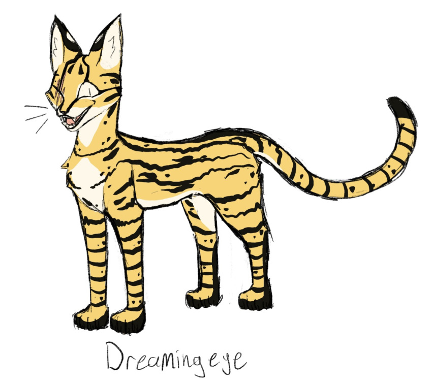 all_fours bill_cipher disney domestic_cat dreamscreep eye_scar facial_scar felid feline felis feral fur gravity_falls inner_ear_fluff long_tail male mammal mixed_breed savannah_cat scar solo stripes tuft warriors_(cats) yellow_body yellow_fur