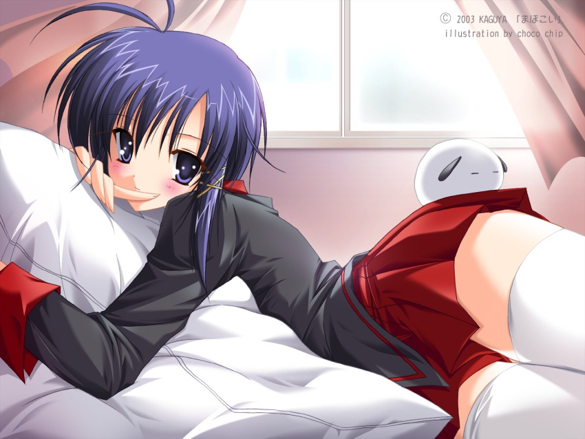 bed blush choco_chip tagme thigh-highs