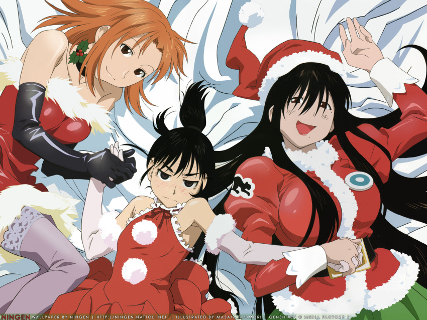 christmas genshiken kasukabe_saki ogiue_chika ohno_kanako