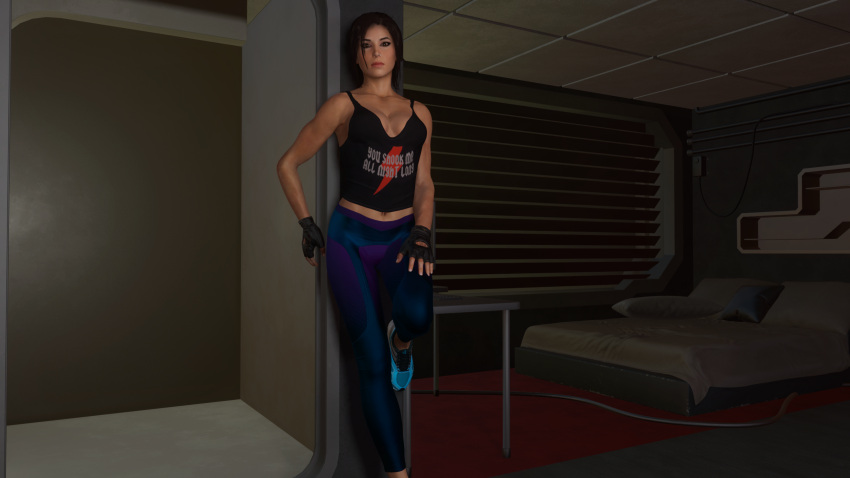 3d fitness lara_croft lara_croft_(survivor) muscular_female photoshoot posing sigewinesson tagme tomb_raider