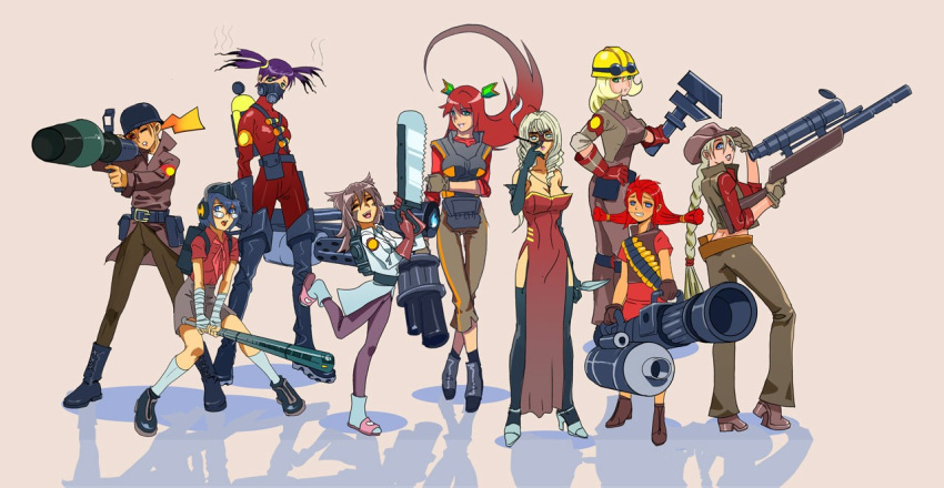 2ch.ru 6+girls adapted_costume animal_ears bandages banhammer-tan blonde_hair blue_eyes boots braid brown_hair cat_ears commentary cosplay demoman_(tf2) dress dvach-tan engineer_(tf2) english_commentary excavator-tan gloves green_eyes gun hair_ornament heavy_(tf2) helmet iichan.ru kneehighs long_hair medic_(tf2) missile multiple_girls necktie open_mouth orange_hair original parody purple_hair pyro_(tf2) red_demoman_(tf2) red_demoman_(tf2)_(cosplay) red_engineer_(tf2) red_engineer_(tf2)_(cosplay) red_eyes red_hair red_heavy_(tf2) red_heavy_(tf2)_(cosplay) red_medic_(tf2) red_medic_(tf2)_(cosplay) red_pyro_(tf2) red_pyro_(tf2)_(cosplay) red_scout_(tf2) red_scout_(tf2)_(cosplay) red_sniper_(tf2) red_sniper_(tf2)_(cosplay) red_soldier_(tf2) red_soldier_(tf2)_(cosplay) red_spy_(tf2) red_spy_(tf2)_(cosplay) respirator russia-onee-sama scout_(tf2) short_hair shorts slavya-chan smile smolev sniper_(tf2) socks soldier_(tf2) spy_(tf2) team_fortress_2 twintails unyl-chan ussr-tan uvao-tan very_long_hair vl80-tan weapon