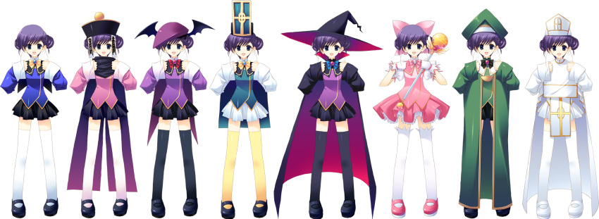 :d cape costume_chart hat himeyuri_sango nakamura_takeshi thighhighs to_heart_2 to_heart_2_dungeon_travelers wand weapon zettai_ryouiki