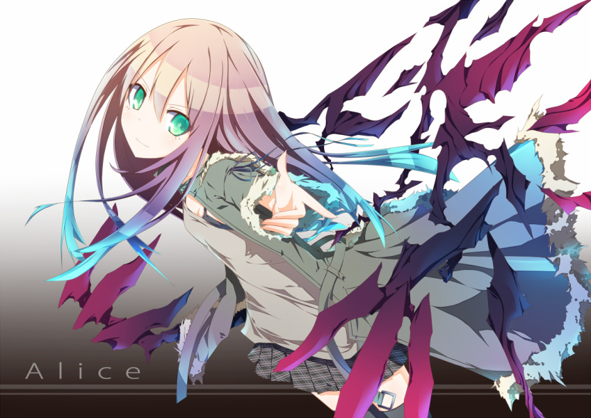 aqua_eyes bad_id bad_pixiv_id female gradient_hair ichiyan long_hair multicolored_hair original solo thighhighs