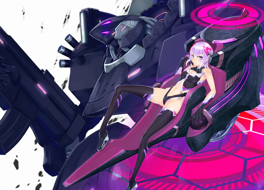 ayaki bodysuit cleavage mecha thighhighs