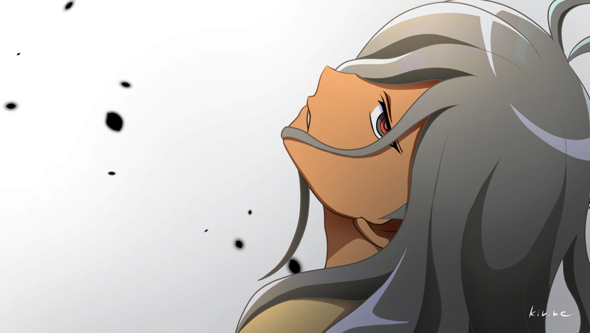 1boy dark_skin grey_hair hair_over_one_eye haizaki_ryouhei inazuma_eleven_(series) inazuma_eleven_ares_no_tenbin long_hair looking_at_viewer male_focus multicolored_eyes solo