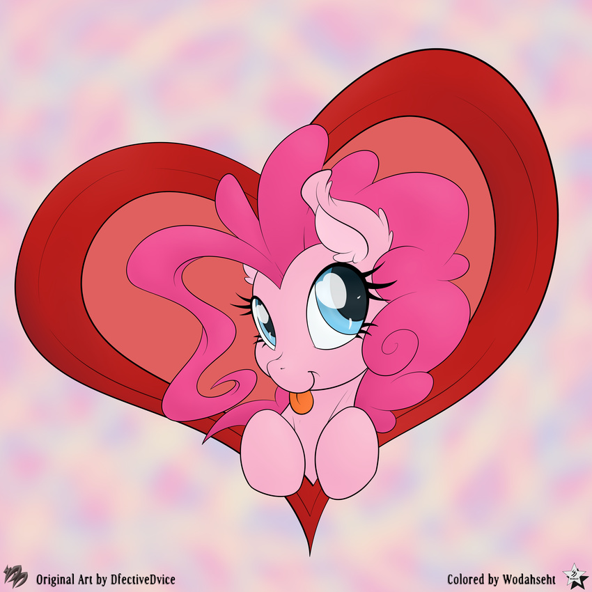 1:1 2016 absurd_res blue_eyes dfectivedvice earth_pony english_text equid equine female friendship_is_magic fur hair hasbro heart_symbol hi_res horse looking_at_viewer mammal my_little_pony pink_body pink_fur pink_hair pinkie_pie_(mlp) pony solo text tongue tongue_out wodahseht