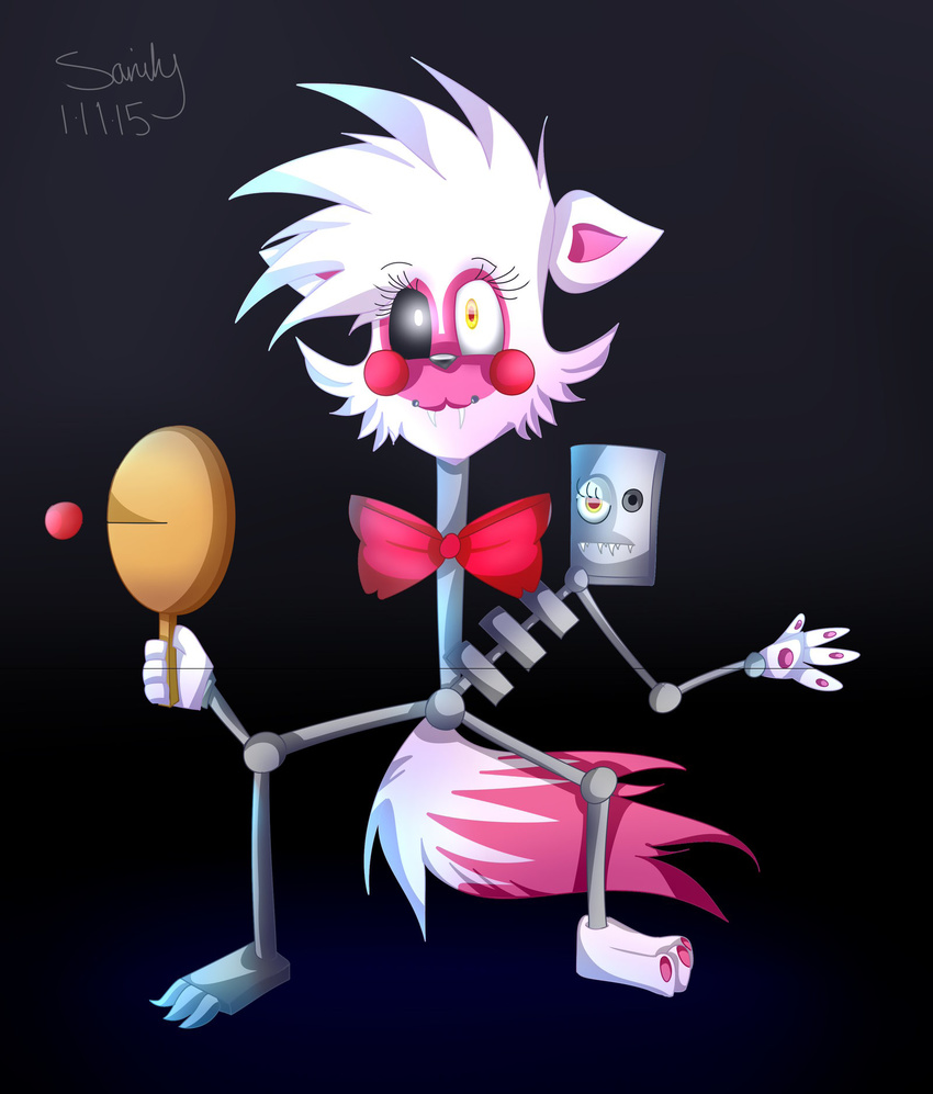 2015 adventure_mangle_(fnaf) animatronic anthro canid canine digital_media_(artwork) five_nights_at_freddy's five_nights_at_freddy's_2 five_nights_at_freddy's_world fox glowing glowing_eyes hi_res machine mammal mangle_(fnaf) robot sanity-paints_(artist) scottgames solo