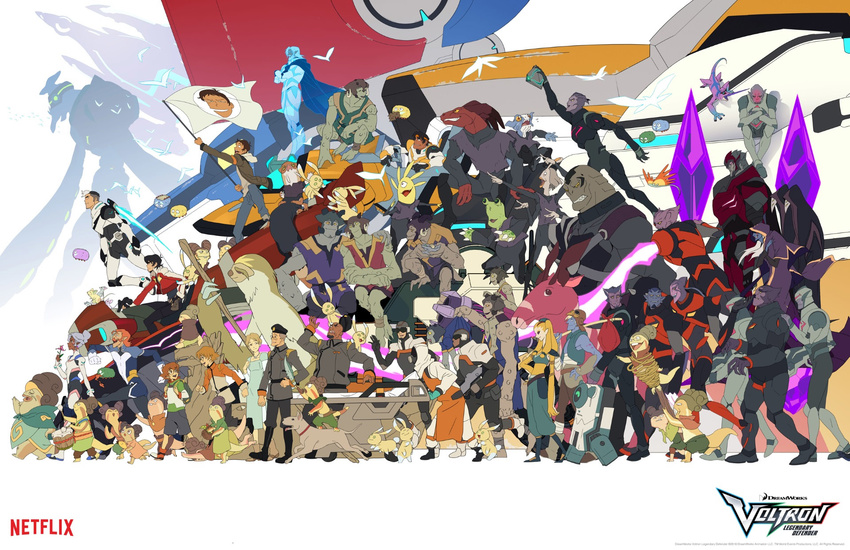 6+boys 6+girls alien animal character_request coran_(voltron) dark_skin drum everyone flag flying highres hunk_(voltron) instrument jacket keith_(voltron) lance_(voltron) logo matthew_holt mecha military military_uniform monster_boy monster_girl multiple_boys multiple_girls netflix nyma_(voltron) official_art photoshop_(medium) pidge_gunderson princess_allura robot running sendak_(voltron) shay_(voltron) size_difference spacecraft takashi_shirogane uniform voltron:_legendary_defender voltron_(mecha) voltron_(series) walking watermark zarkon_(voltron)