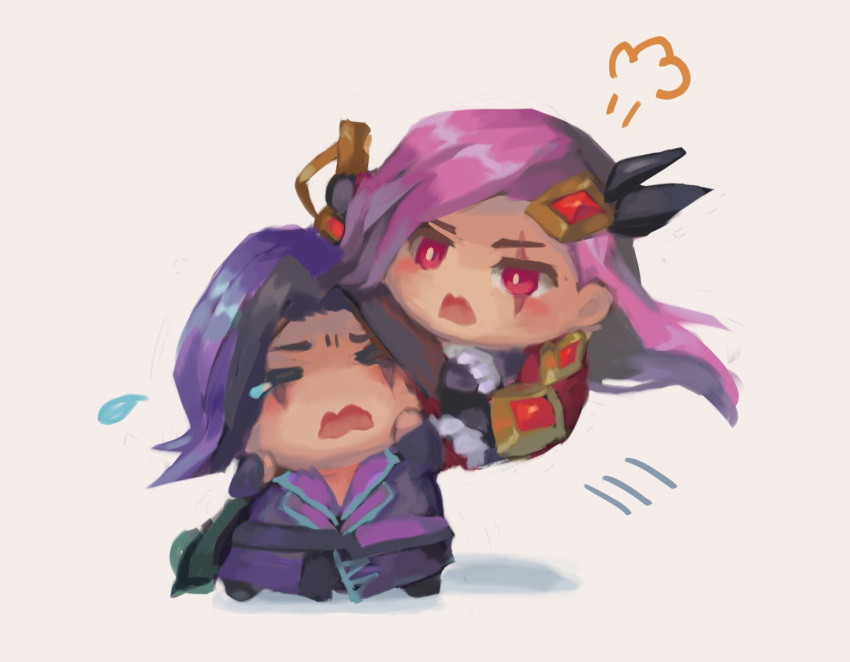 bad_source battle_queen_katarina crying katarina_(league_of_legends) league_of_legends lxi141 red_eyes talon_(league_of_legends)