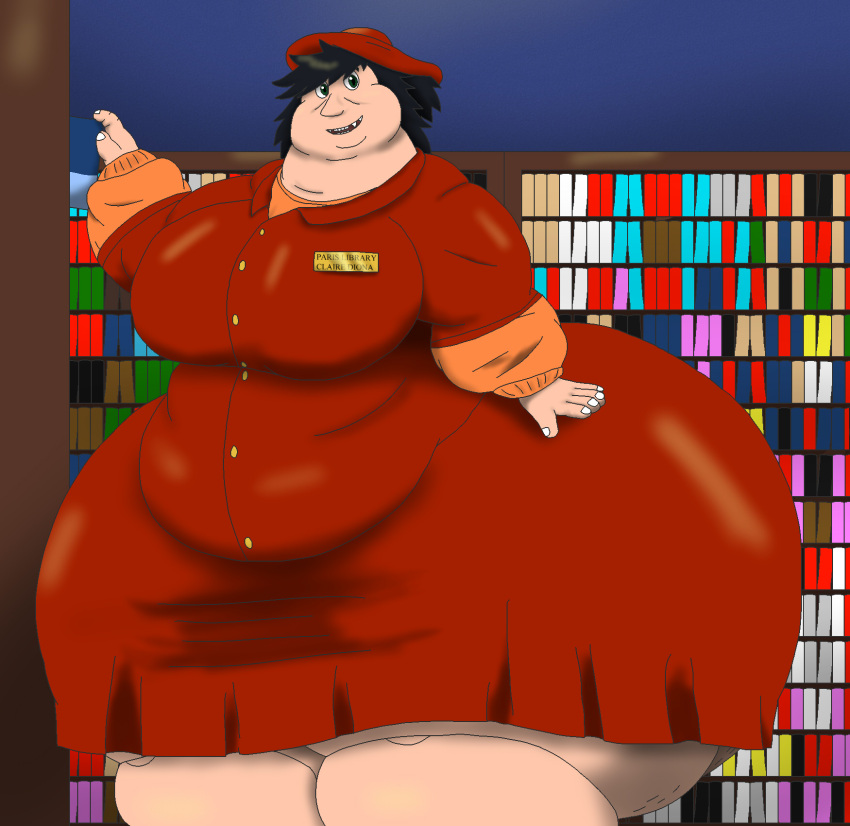 alythewolfcat ass belly big_belly big_breasts big_butt breasts cellulite clothing female hat headgear headwear hi_res huge_butt huge_thighs human hyper hyper_butt hyper_thighs librarian library mammal overweight overweight_female solo thick_thighs