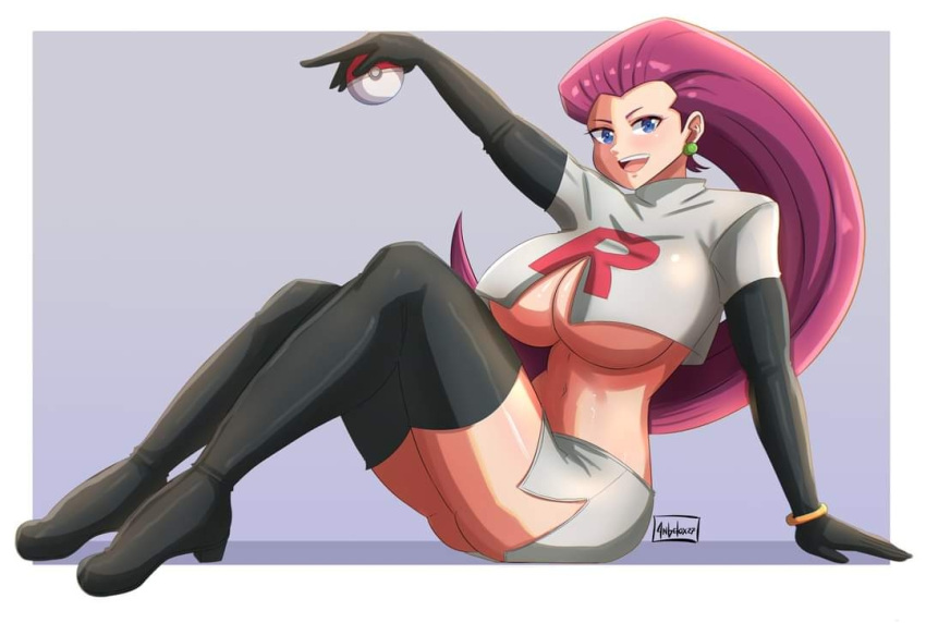 angelox27 ass breasts jessie_(pokemon) large_breasts long_hair poke_ball pokemon pokemon_(creature) red_hair team_rocket