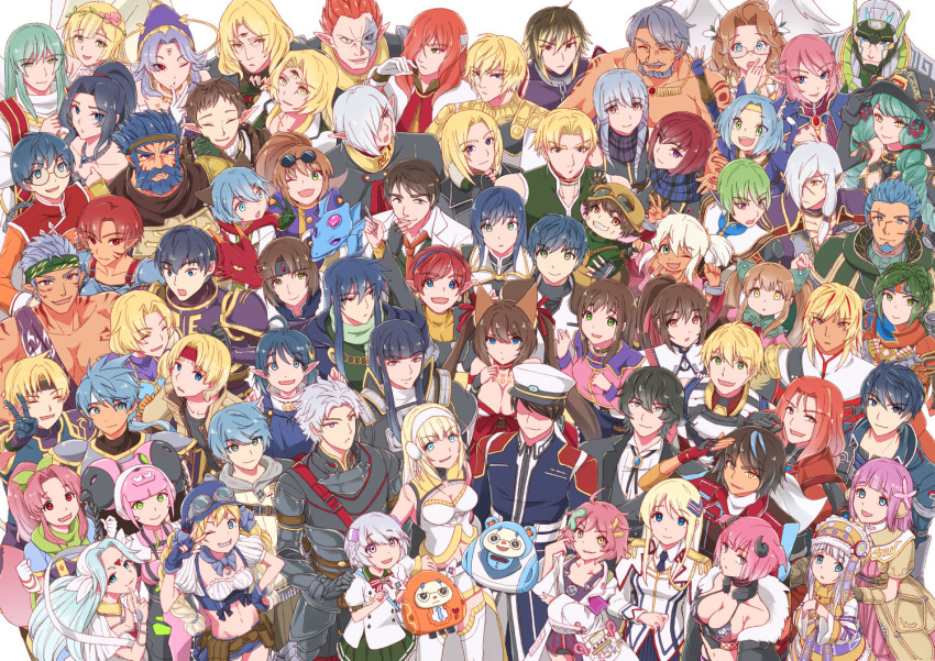 absolutely_everyone albel_nox anne_petriceani arumat_p._thanatos ashton_anchors bacchus_d-79 blonde_hair blue_eyes blue_hair breasts brown_hair caleen_keemosn celine_jules chisato_madison clair_lasbard claude_kenni cleavage cliff_fittir closed_mouth crowe_f._almedio cyuss_warren dias_flac dorne_murtough edge_maverick emmerson_t_kenny ernest_raviede evelysse_(star_ocean) everyone faize_scheifa_beleth fayt_leingod fidel_camuze fiore_brunelli gloves green_eyes hair_ornament ilia_silvestri large_breasts leon_geeste long_hair looking_at_viewer lymle_lemuri_phi maria_traydor mavelle_froessen medium_hair meracle_chamlotte miki_sauvester millie_chliette mirage_koas multiple_boys multiple_girls myuria_tionysus nel_zelpher noel_chandler open_mouth opera_vectra perisie_(star_ocean) phia_mell pointy_ears precis_neumann relia_(star_ocean) rena_lanford roddick_farrence roger_s_huxley ronixis_kenni saionji_reimi sarah_jerand short_hair simple_background smile sophia_esteed souffle_rosetti star_ocean star_ocean_anamnesis star_ocean_first_departure star_ocean_integrity_and_faithlessness star_ocean_the_last_hope star_ocean_the_second_story star_ocean_till_the_end_of_time tinek_arukena victor_oakville welch_vineyard white_background yuiki_wakana