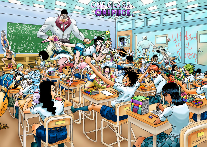 akainu aokiji arlong bartholomew_kuma black_hair blonde_hair blue_hair boa_hancock bon_clay book brook buggy_the_clown carue character_request classroom coby donquixote_doflamingo dracule_mihawk edward_newgate enel franky galdino gravity green_hair hattori_(one_piece) jimbei long_hair magenta_hair marshall_d_teach monkey_d_garp monkey_d_luffy multiple_boys multiple_girls nami_(one_piece) nefertari_vivi nico_robin one_piece orange_hair paper pappug pen pencil perona pigeon pink_hair portgas_d._ace portgas_d_ace rob_lucci roronoa_zoro rubber salome_(one_piece) sanji sengoku_(one_piece) shichibukai short_hair sir_crocodile slingshot spray_can straw_hat tagme tony_tony_chopper usopp white_hair whitebeard