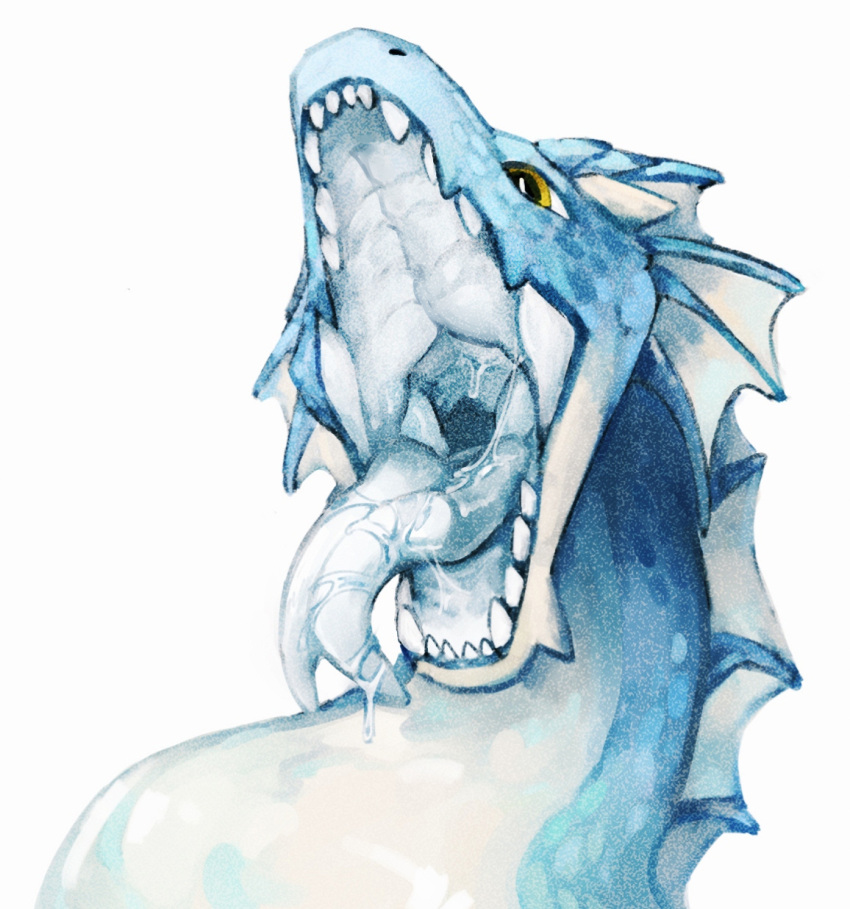 ambiguous_gender aquatic_dragon bodily_fluids dragon fin forked_tongue gaping_mouth hi_res marine mouth_shot mythological_creature mythological_scalie mythology open_mouth saliva scalie sleepingdo1450 solo tongue unknown_character