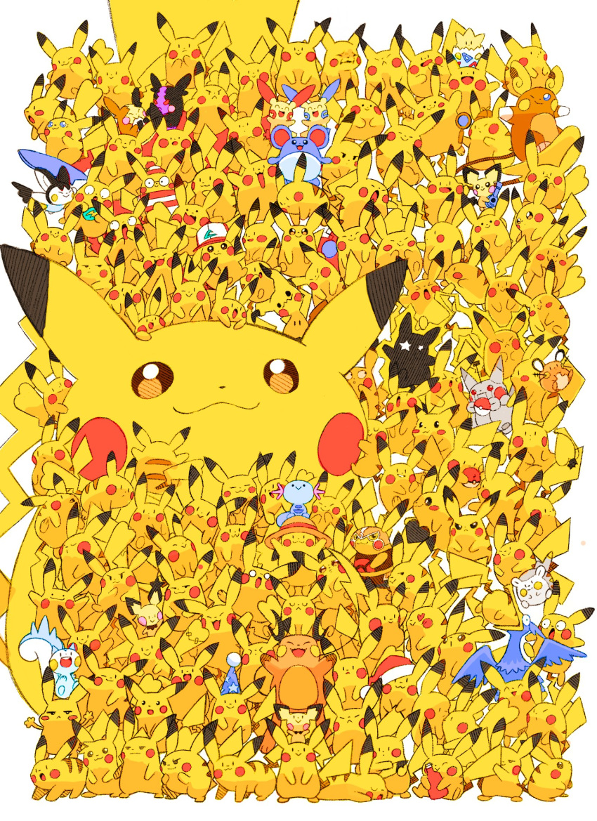 :> :< :3 alolan_raichu alternate_color baseball_cap blue_headwear bottle brown_headwear closed_eyes closed_mouth clothed_pokemon commentary cosplay cosplay_pikachu cramorant dedenne detective_pikachu detective_pikachu_(character) ditto electricity electrocution emolga english_commentary evolutionary_stone food gigantamax gigantamax_pikachu gotcha! hat highres holding holding_bottle holding_food holding_instrument holding_magnifying_glass holding_poke_ball holding_pokemon hug instrument jitome ketchup_bottle looking_at_another looking_at_viewer magnifying_glass marill meme mimikyu minun morpeko morpeko_(full) morpeko_(hangry) no_humans non-humanoid_robot on_head one_eye_closed onigiri open_mouth pachirisu party_hat pauldrawsart pichu pikachu pikachu_libre plusle poke_ball poke_ball_(basic) pokemon pokemon_(anime) pokemon_(creature) pokemon_on_head puka_(pokemon) raichu red_headwear robot santa_hat shiny_pokemon smile sparky_(pokemon) spiky-eared_pichu super_smash_bros. surfboard surfing_pikachu surprised_pikachu_(meme) thunder_stone togedemaru togepi too_many too_many_pikachu transformed_ditto ukulele ukulele_pichu wally_(where's_wally) wally_(where's_wally)_(cosplay) where's_wally wizard_hat wooper wrinkled_frown_(detective_pikachu)