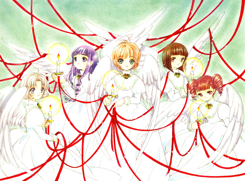 card_captor_sakura clamp daidouji_tomoyo fixed kinomoto_sakura mihara_chiharu sasaki_rika wings yanagisawa_naoko